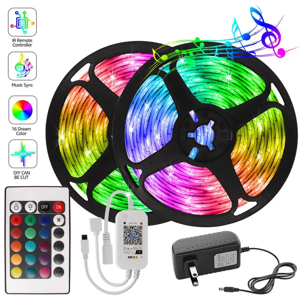 

LED Strip 5M WIFI Voice Control Flexible Led Strip Lights Decoration for Wall Bedroom Ceiling Festoon Led Light 12V Night Light