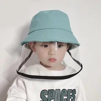 

3-10 years old child cotton protective fisherman hat high-transmitting PET film anti-fog prevent droplets 1 pcs