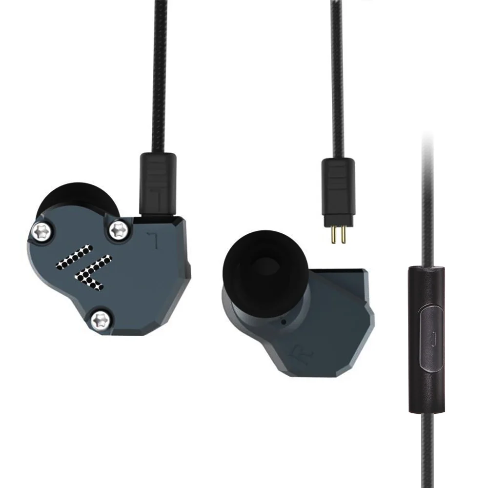 Revonext QT2 2DD+ 1BA гибридные наушники-вкладыши HIFI DJ Monito спортивные наушники для бега наушники гарнитура вкладыши PK QT3 QT3S - Цвет: gray with mic