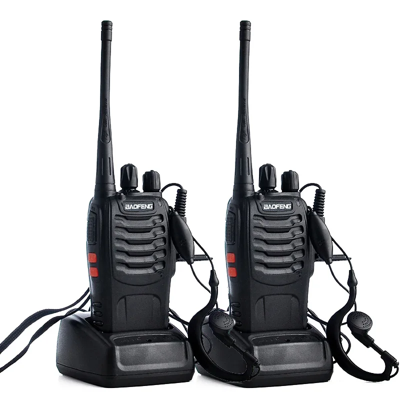 2 шт. Baofeng BF-888S рация радиостанция UHF 400-470 МГц 16CH 888s CB радио talki walki BF-888S портативный приемопередатчик - Цвет: black