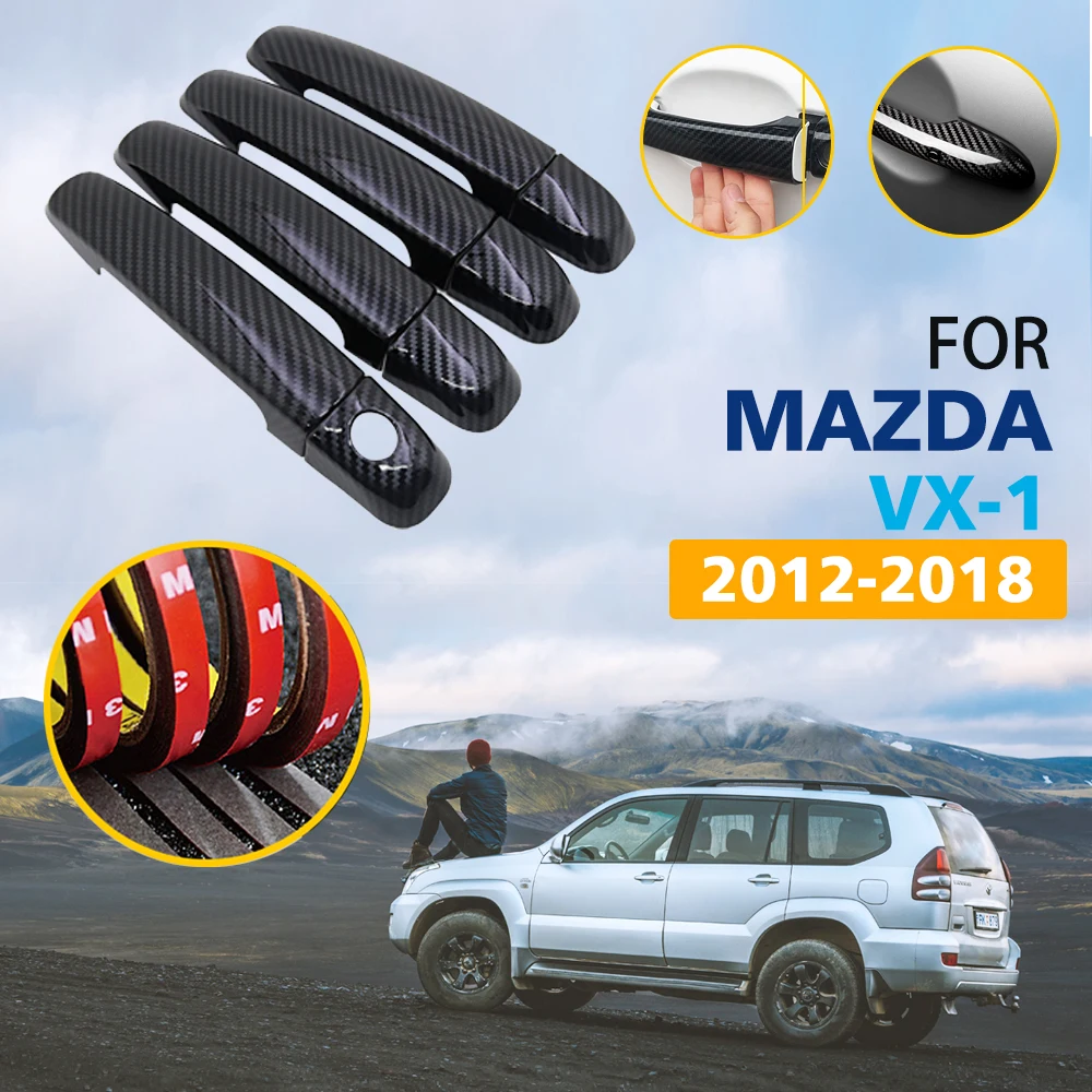 

Black Colour Carbon Fiber Door Handles Cover Trim Set for Suzuki Ertiga Mazda VX-1 2012~2018 Auto Stylin Car Accessories 2013