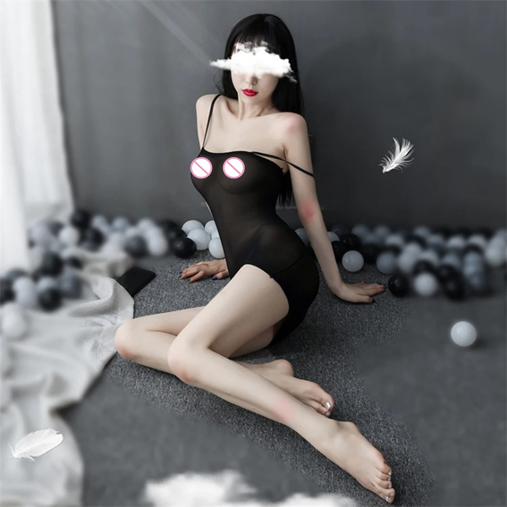

See Through Sexy Summer Dress Women Spaghtti Strap Bodycon Mini Dress Female Bandage Night Party Short Vestidos Black silk temp