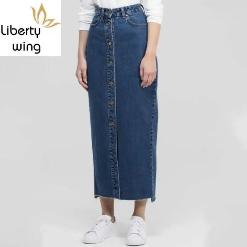 full length jeans skirt