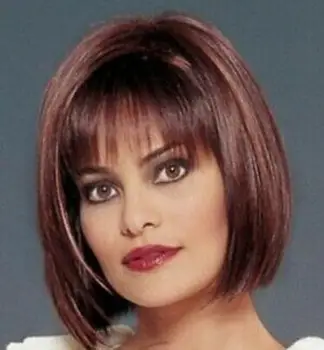 

New Wig Stylish Charming Short Straight Dark Auburn Bob Womens Wig