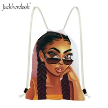 Jackhereluk/черные сумки на шнурках в африканском стиле для женщин, племенной этнический стиль, повседневный дорожный рюкзак на веревках, женская сумка для хранения девочек