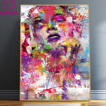 

Abstract colour Pretty Girl Graffiti Painting diamond embroidery full square round drill diamond painting diy diamond mosaic art