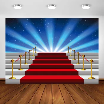 

VIP Photography Backdrop Red Carpet Party Stairs Light Photo Background for Photo Studio Phtoocall