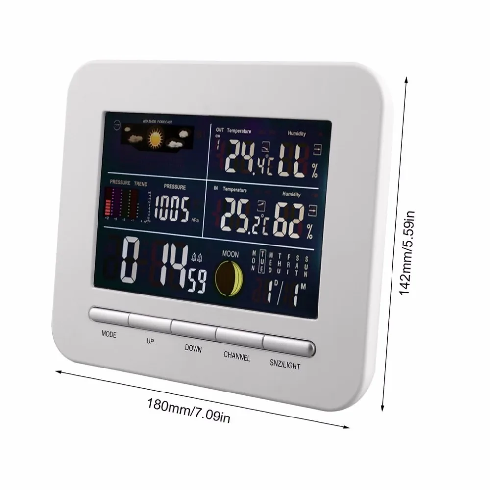 OUTAD беспроводная цифровая метеостанция, часы с дистанционным датчиком, для помещений и улицы, монитор температуры и влажности, будильник, новинка