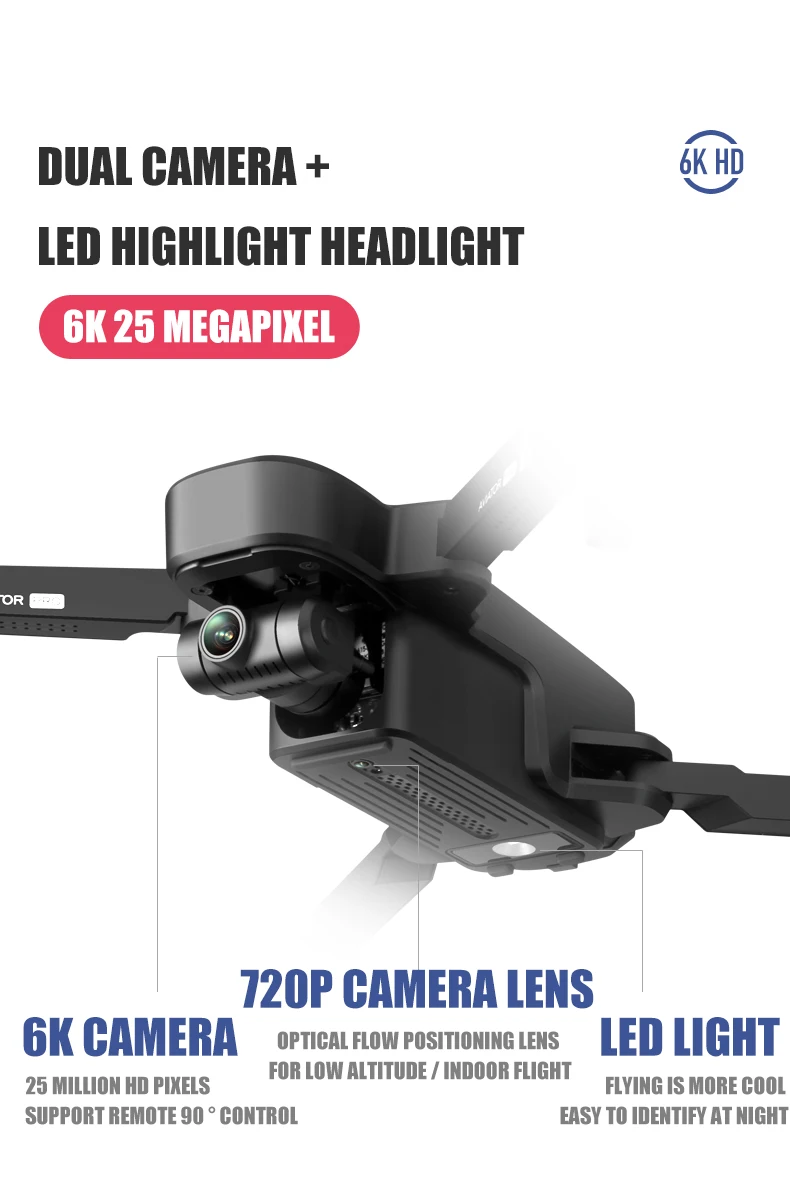Drone 4k W8811 Pro Camera 6k Full HD 2Km Gimbal 2Eixos 30Min Wifi 5G Gps Cartao 32G sg906 pro 2