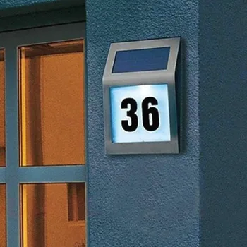 

LED Eco-Friendly Hardlight Durable Walkway Lights Solar House Address Light Street Lamp Wall Light Security Home Garden