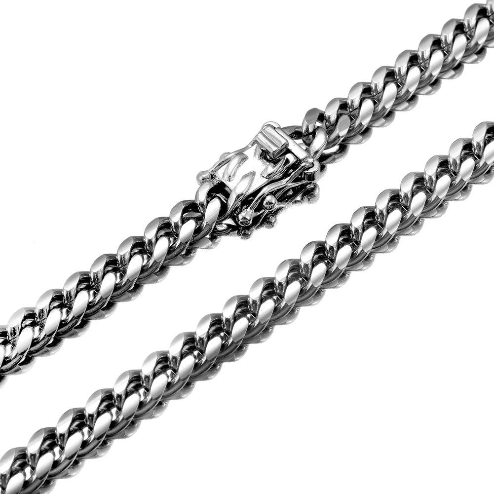 

Men Necklace Bracelet 6MM Wide Silver Color Fashion Stainless Steel Curb Cuban Link Chain Jewelry 7-30inches Option