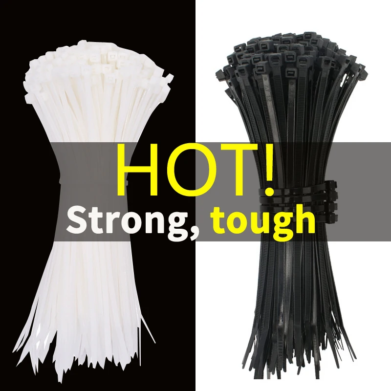 100PCS Nylon Cable Ties 5x300mm 3x200mm Self-Locking Fastening Zip Wraps