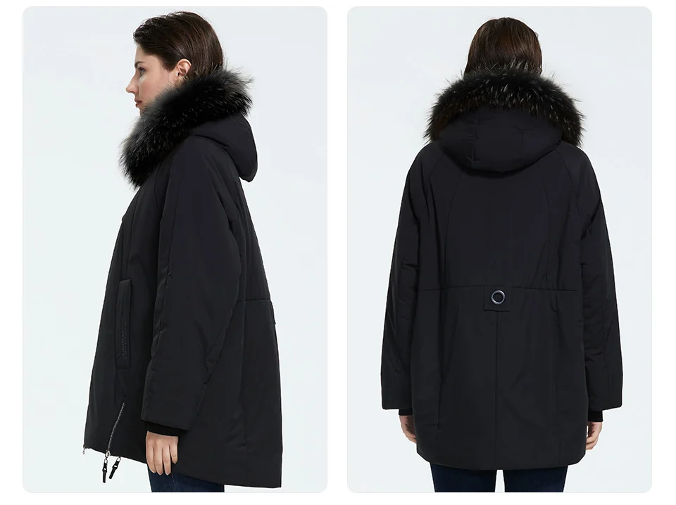 Astrid Зима новое поступление пуховик женский с меховым воротником толстый хлопок свободная одежда верхняя одежда высокое качество зимнее пальто AT-9227