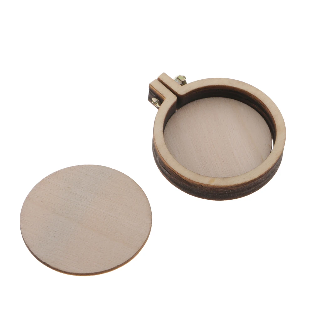 Small Ring Embroidery Hoops Mini Wooden Cross Stitch Hoop Mini Round Oval Wood Hoops for Frame Craft and Hanging
