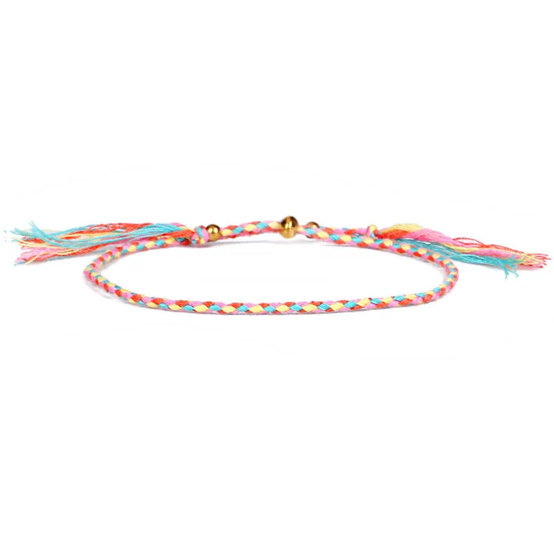 Регулируемый цвет хлопчатобумажная веревка тибетская буддийская любовь талисман тибетская нить браслеты и браслеты для женщин и мужчин ручной работы веревка