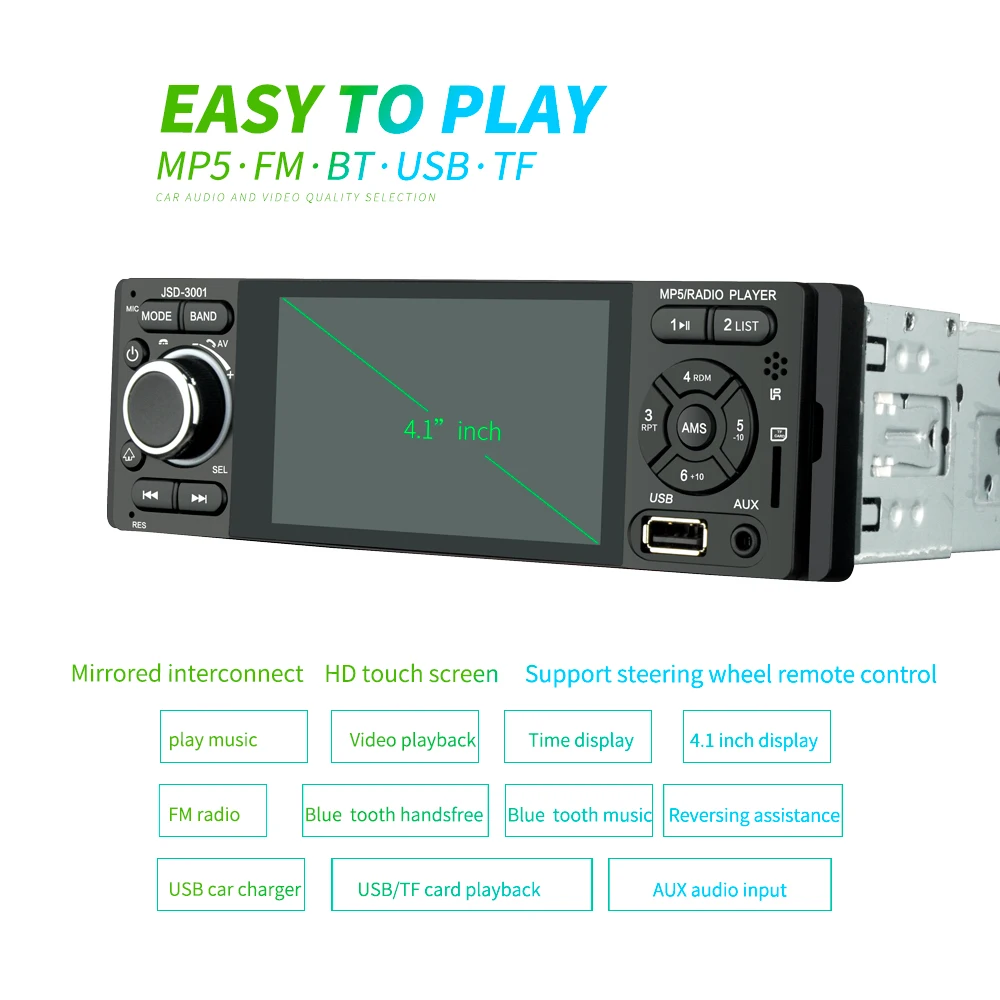 LTBFM Автомагнитола 1din jsd-3001 Авто 4 дюйма Сенсорный экран Аудио Зеркало Ссылка стерео Bluetooth зеркало заднего вида Камера usb