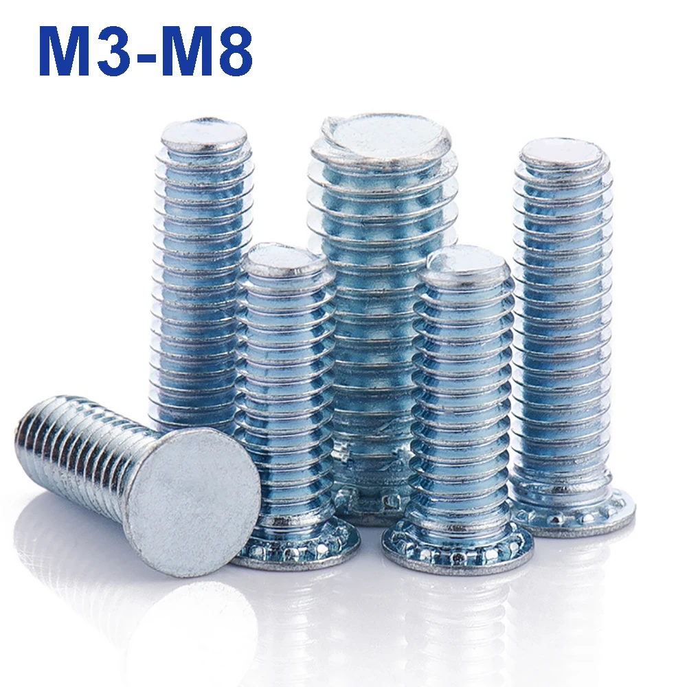Metric Self Clinching Zinc Plated Carbon Steel Threaded Studs M3,M4,M5,M6,M8 