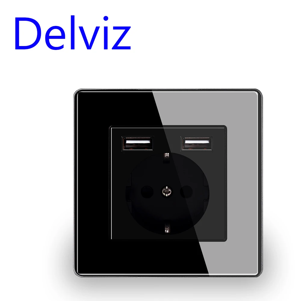 Delviz стены USB Мощность гнездо много Новый стиль Панель Спальня переменный ток 110V