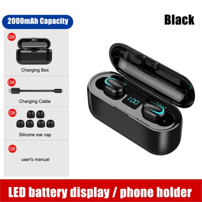 Q32 Bluetooth гарнитура 5,0 Беспроводная бинауральная светодиодный дисплей с зарядным устройством стерео гарнитура в ухо Беспроводная гарнитура HD вызов