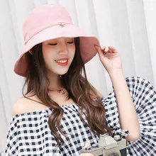 Открытый солнцезащитный козырек от солнца с бантом, Панама из полиэстера, Женская дышащая Рыбацкая шляпа, шляпа для бассейна, складывающаяся, viseras para mujer#5