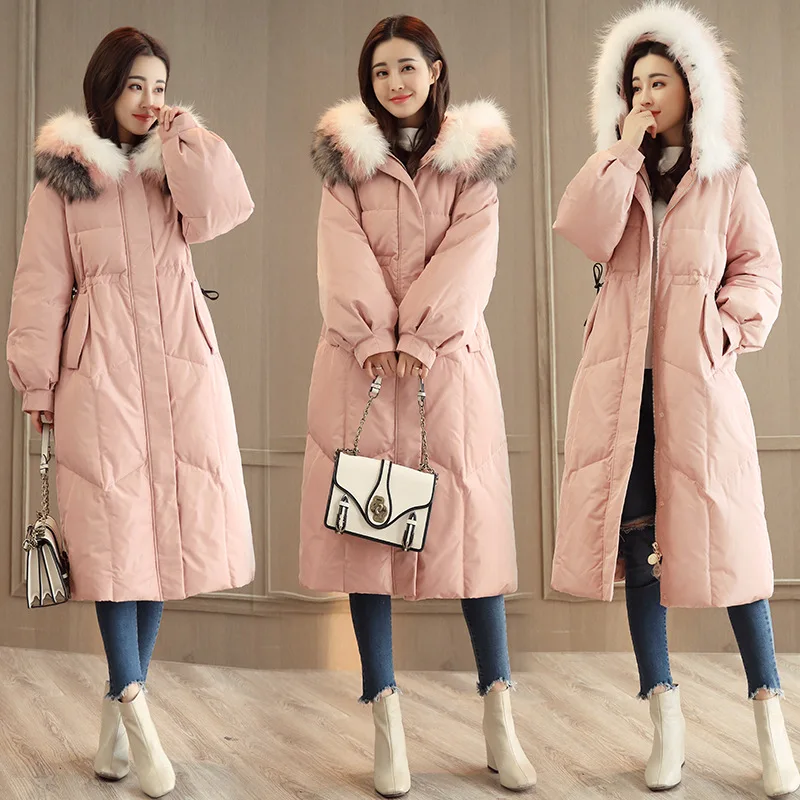 

Hot Selling! 2019 Winter New Style Loose Pink Thick Cotton yi inflooring Warm Mid-length WOMEN'S Cotton-padded Jacket Coat
