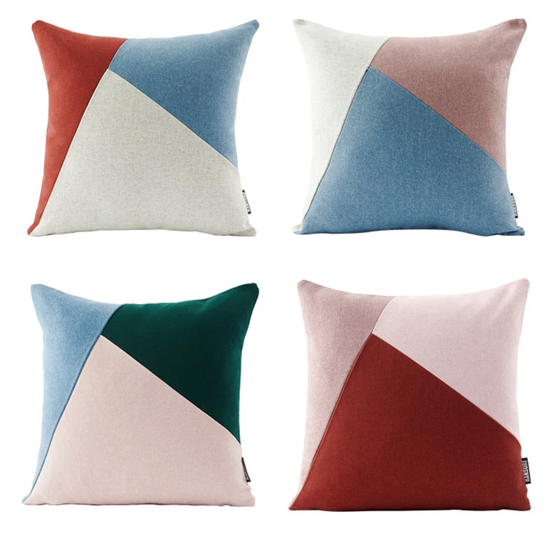 

Fashion Cushion Square Sofa Bed Linen Cotton Geometric splice Printed Print Pattern Modern Pillow Seat Cushions Room Decorate