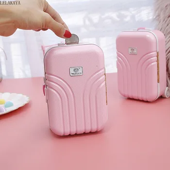 

Trolley Case Can Store Money Children Creative Plastic Storage Piggy Bank Girls Pink Cartoon Save money Suitcase Cute Coin Purse