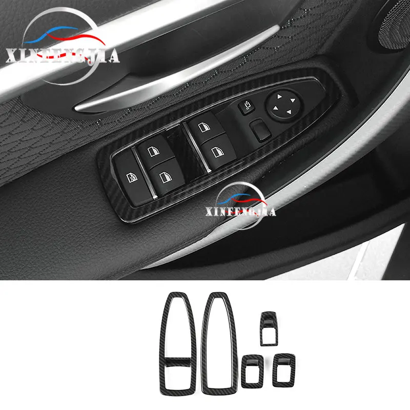

For BMW 3 4 Series 3GT F34 F36 F30 13-18 5x Carbon Fiber Color Door Armrest Window Lift Frame Trim