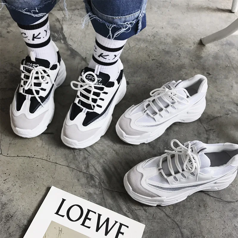 

2019 Spring Summer New Style Dad Shoes Men And Women Couples Korean-style Trendy Shoes Grandpa-Shoes INS Super Fire Shoe