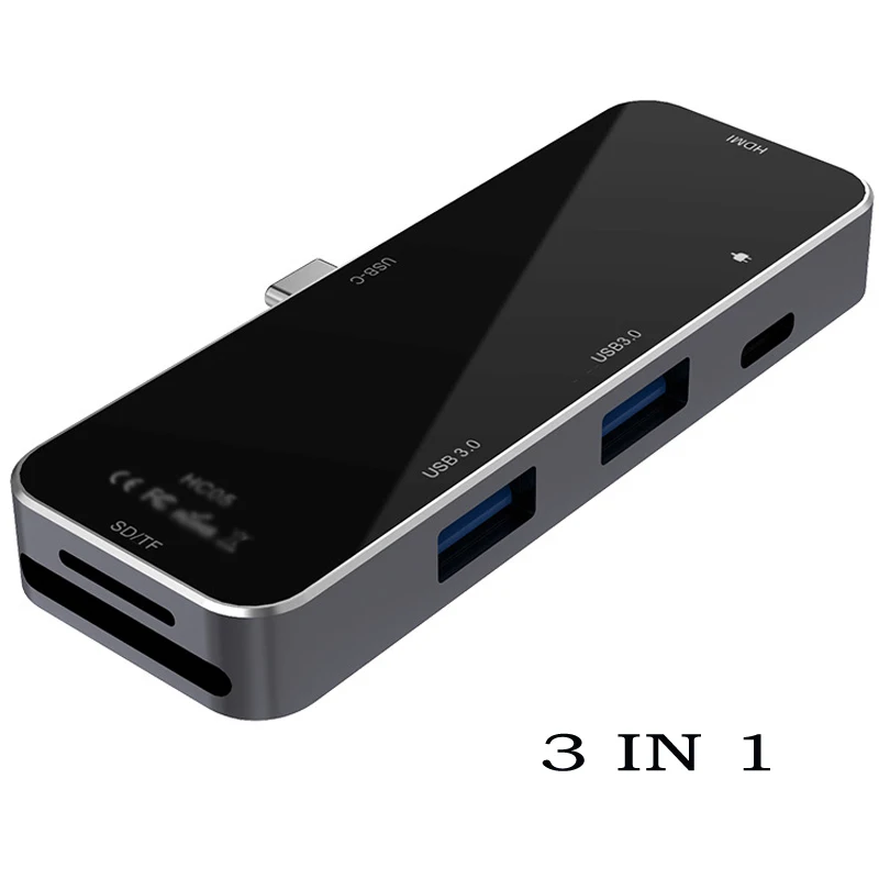 Type-c док-станция концентратор Sup порт s PD Быстрая зарядка 6 в 1 3 в 1 USB 3,0 порт usb-хаб для окна Android MACOS usb-хаб - Цвет: 3 in 1 black
