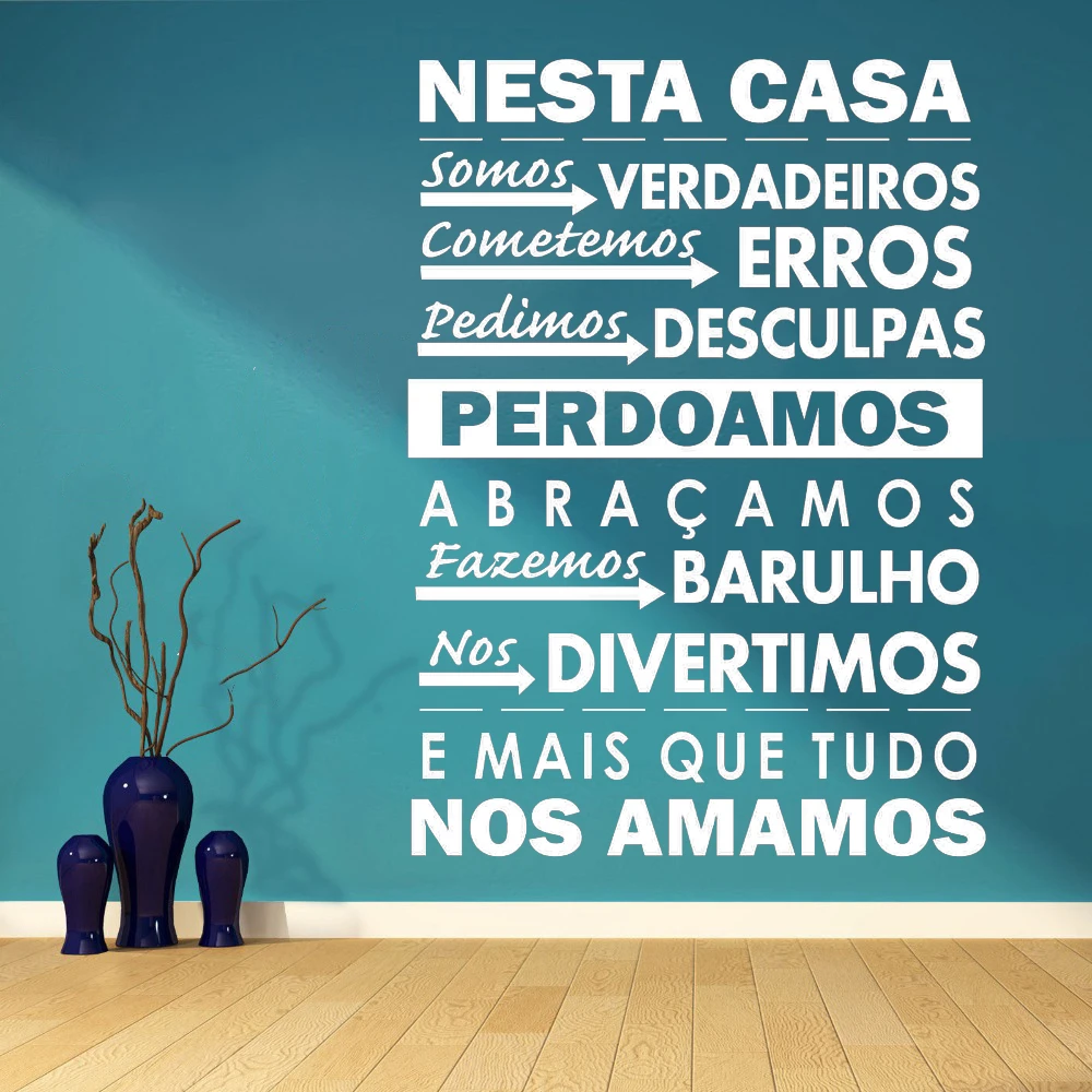 Nesta Casa Somos Verdadeiros Cometemos Erros Portuguese Quotes Vinyl Wall Stickers Wallpaper For Bedroom Decor Decals Ru2241 Wall Stickers Aliexpress Nesta Casa Somos Verdadeiros Cometemos Erros Portuguese Quotes Vinyl Wall Stickers Wallpaper For Bedroom Decor Decals Ru2241 Wall Stickers Aliexpress