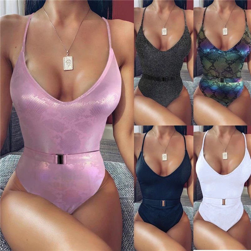 

2020 Sexy One Piece Swimsuit Push Up Swimwear Women Monokini Swimsuit Bodysuit Bathing Suit Swim Wear