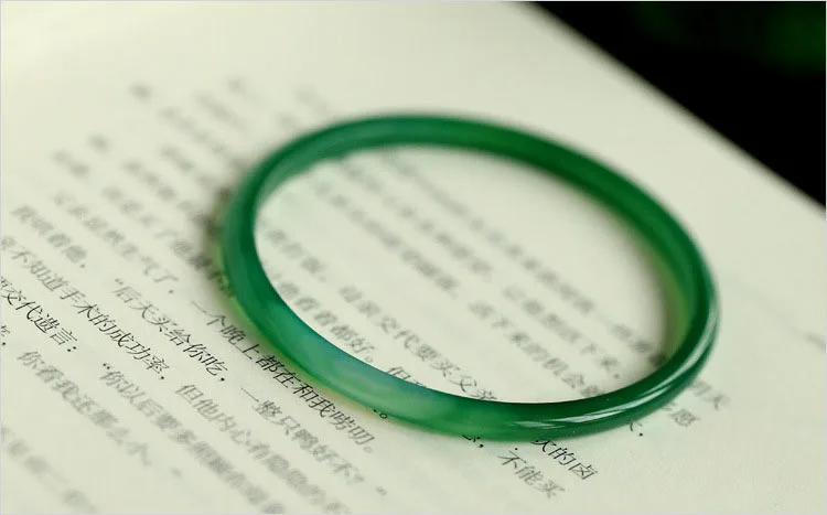 Бразильский чистый натуральный зеленый халцедон тонкая полоса браслет очень тонкий ледяной нефрит браслет
