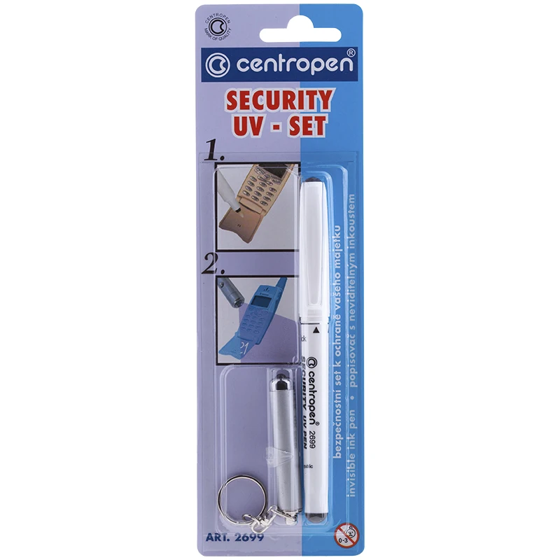Маркер перманентный ультрафиолетовый centropen &quotsecurity uv-pen 2699&quot фонарик блистер |