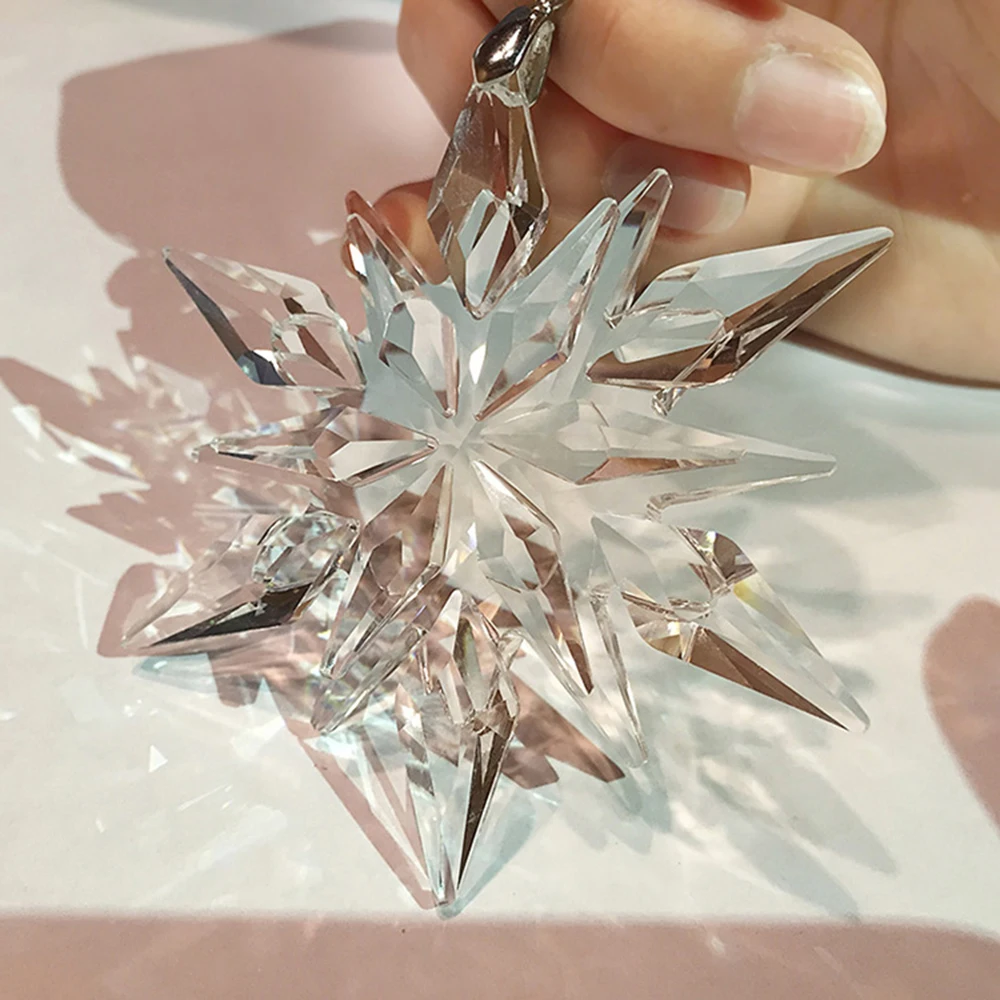 Crystal Snowflake Car Pendant Ornament  – Clear Edition Auto Interior Decoration Accessory
