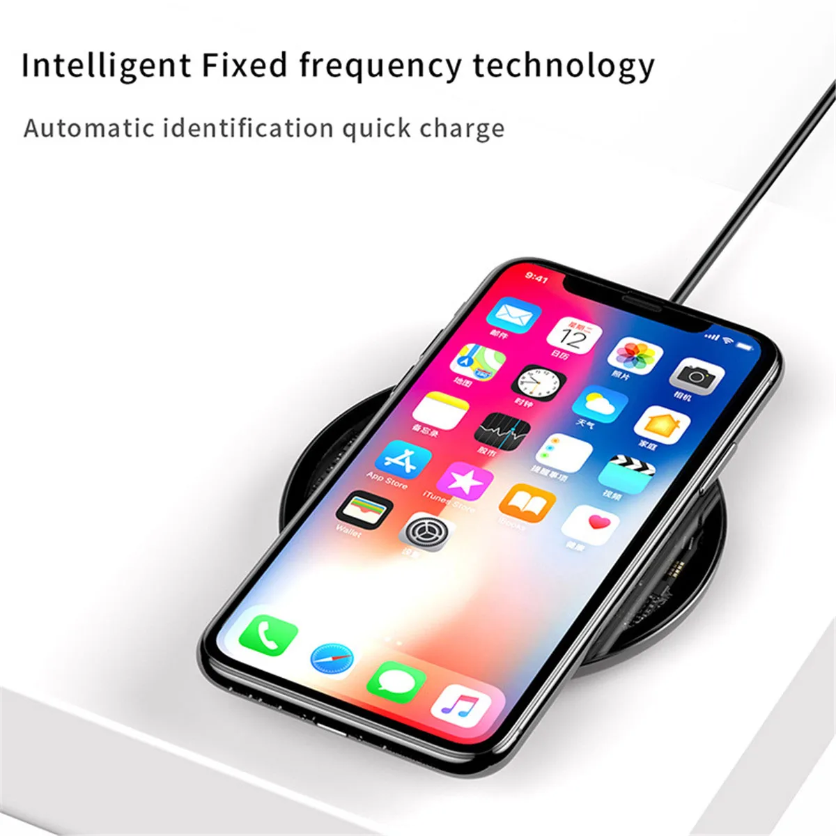 10 Вт Qi Беспроводное зарядное устройство для iPhone XR Xs Max прозрачная Быстрая зарядка для samsung S10 S9 для Xiaomi mi 9 mi X 3