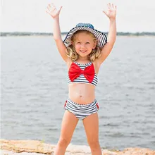 Летние Купальники для малышей, однотонные топы, трусы с принтом звезды, детские трусы с бантом для девочек, детский купальный костюм для девочек 1-6 лет, новинка, Hvlv