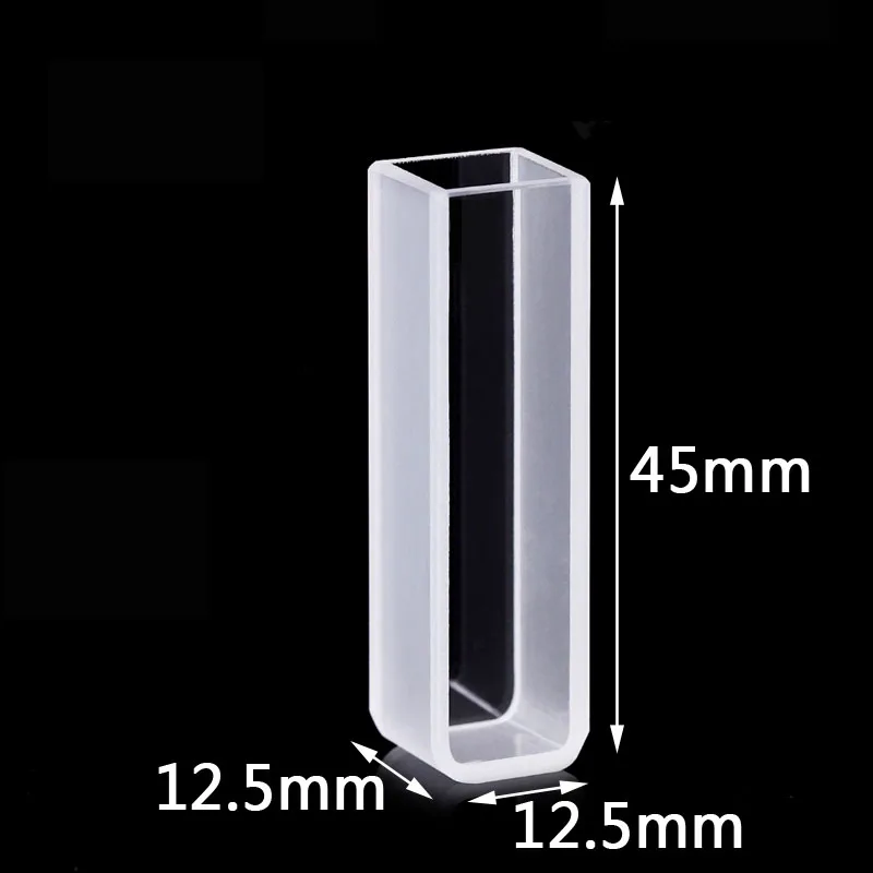 2 шт. стандартная кварцевая кювета спектрофотометр Cuvette 10 мм световая дорожка 3,5 мл емкость 200-2500нм Диапазон длины волны