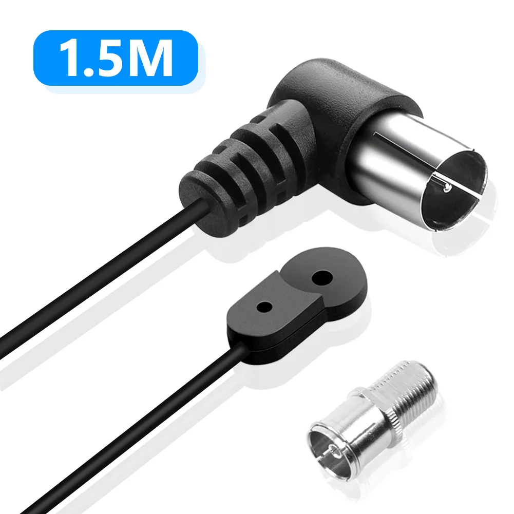 1.5m FM Indoor Antenna 75 Ohm For Stereo Radio Receiver F Type Male Adapter Cable Indoor For Stereo Receiver Radios best buy tv antenna