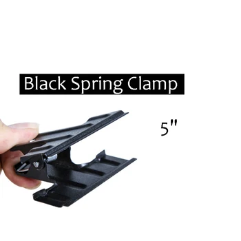 

5" Heavy Duty Metal Clips Wide-Mouth Black Spring Clamps for Woodworking, Photo Studio Backdrops