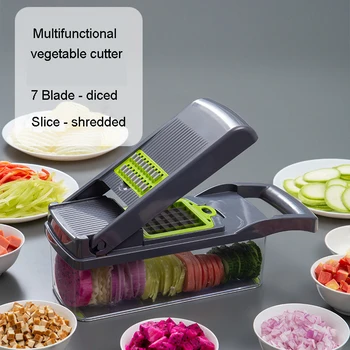 

Vegetable Cutter Multifunctional Mandoline Slicer Fruit Potato Peeler Carrot Grater Kitchen Accessories Basket Vegetable Slicer