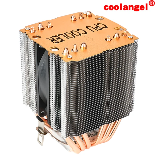 Coolangel-enfriador de CPU de 6 tubos de calor, 4 pines, PWM, RGB, PC, silencioso, Intel LGA 2011, 775, 1200, 1150, 1151, AMD AM3 AM4, 90mm 2