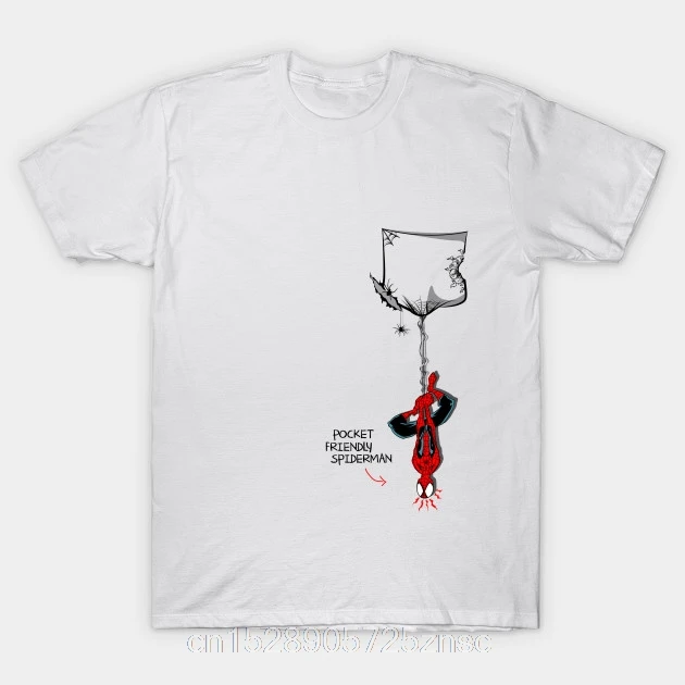 Camiseta/футболка с принтом Человек паук и карманом для мужчин женщин camiseta|Футболки| |