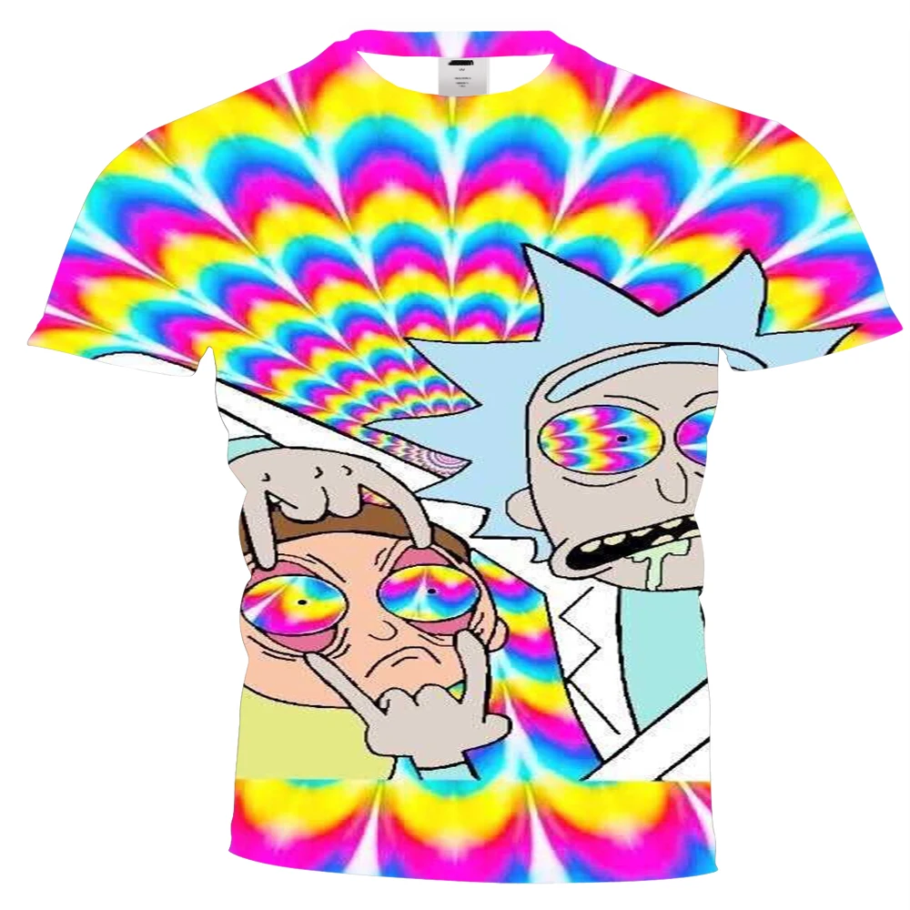 

UNEY Men's Psychedelic Rick and Morty T-Shirt Short Sleeve Rick and Morty Tops Tees 3D Pattern Tshirt Rick and Morty Shirt