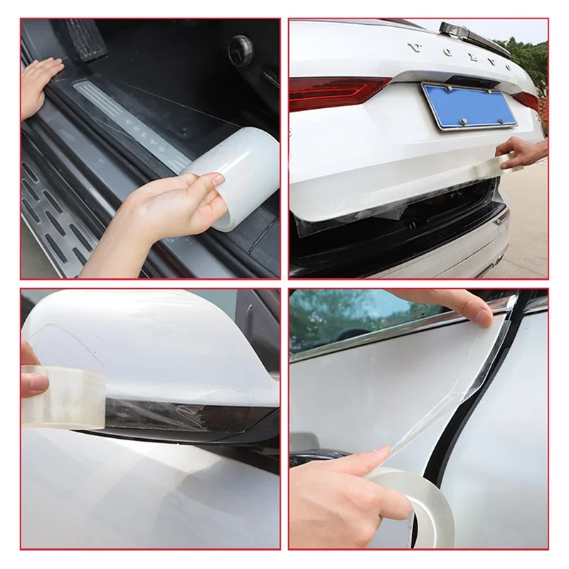 

Universal Scratch-Resistant Rear Bumper Guard Car Door Edge Paint Film Anti-scratch Wrap Sticker Mouldings Protector Transparent