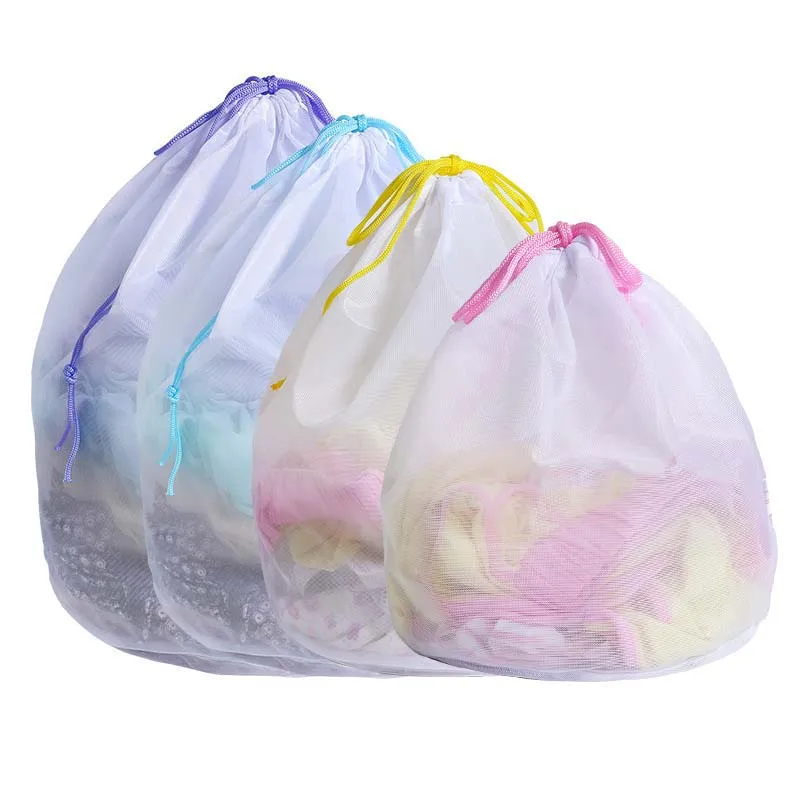 

Polyester Zipper Laundry Bag Clothes Wash Bag Bra Socks Underwear Bag Laundry Container Machine Protector Multisize Home Storage