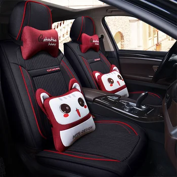 

Full Coverage flax fiber car seat cover auto seats covers for mercedes benz class c w202 t202 w203 t203 w204 w205 c200