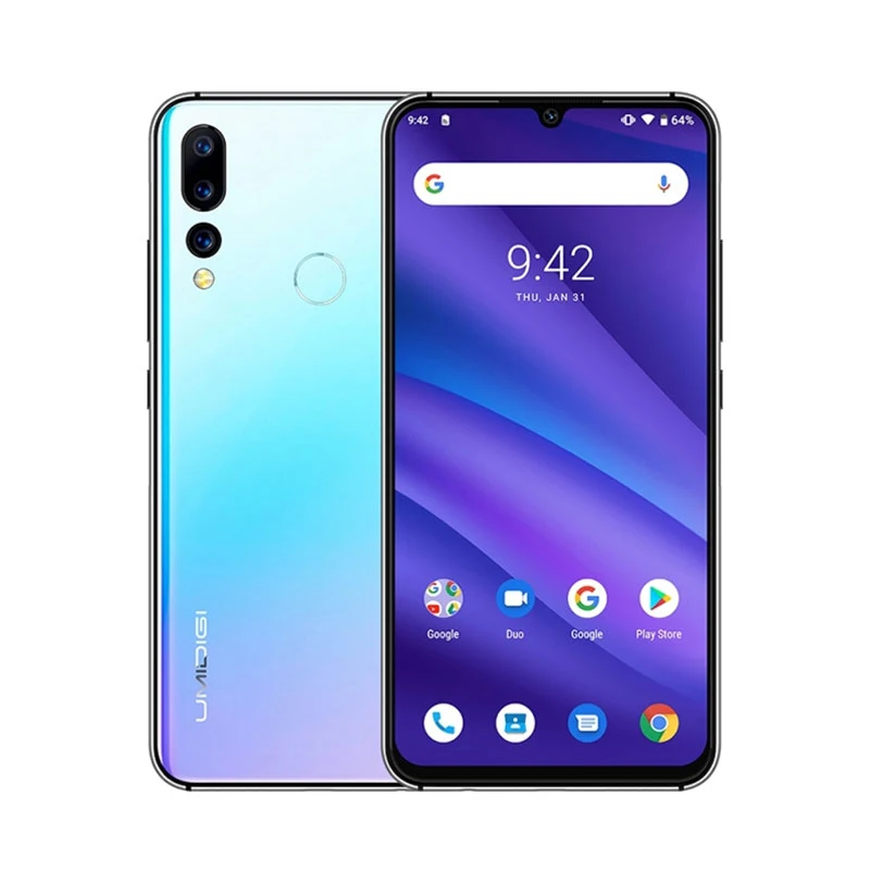 Глобальная версия UMIDIGI A5 PRO Android 9,0, Восьмиядерный мобильный телефон 6,3 'FHD+ 16 МП, тройная камера, 4 Гб ram, мобильный телефон с двумя sim-картами - Цвет: Синий