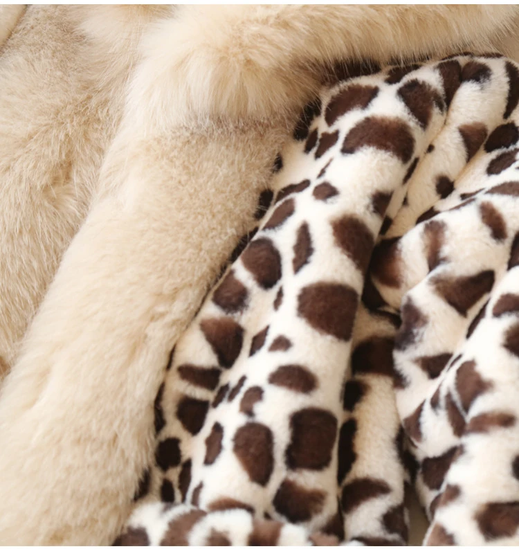 Dollplus/ детская леопардовая одежда из искусственного меха длинное пальто с капюшоном для девочек с искусственным лисьим мехом детская теплая верхняя одежда с леопардовым принтом куртки для девочек