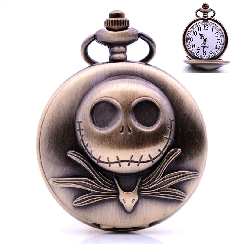 Мода Кошмар перед Рождеством 3D Джек кварцевые карманные часы аналоговый кулон ожерелье для мужчин и женщин Рождественский подарок Прямая поставка